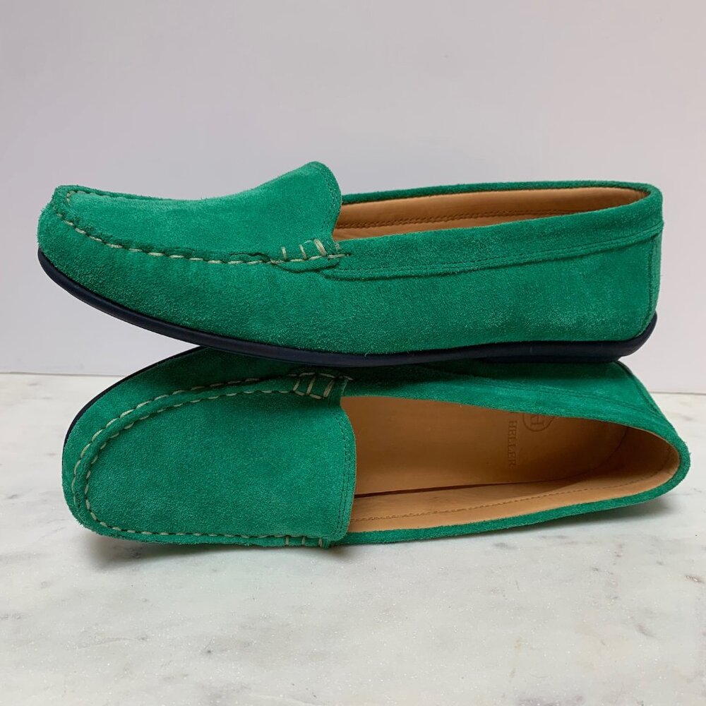 Austen Heller Green Suede Loafers Size 8 1/2